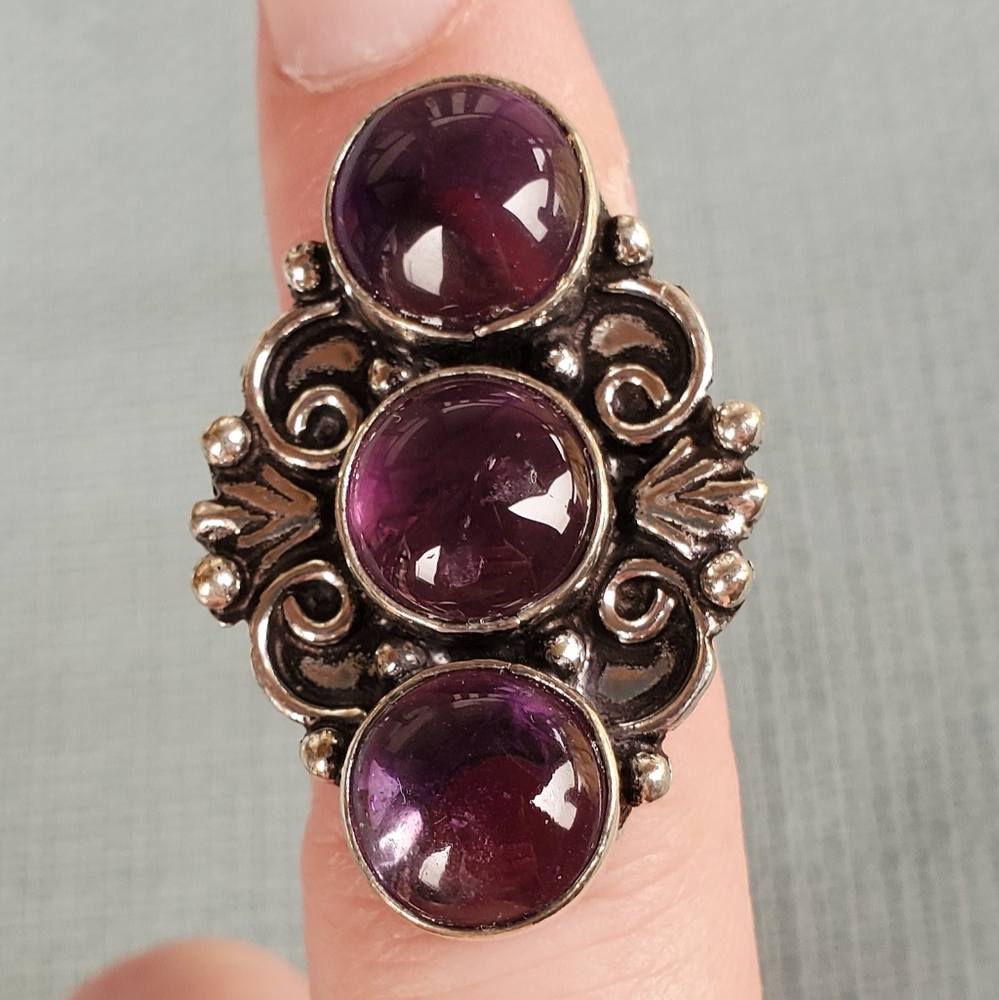 New Amethyst Silver Statement Ring.